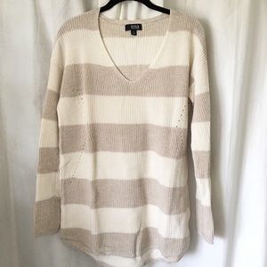 A.N.A Cream and Beige Knit Sweater